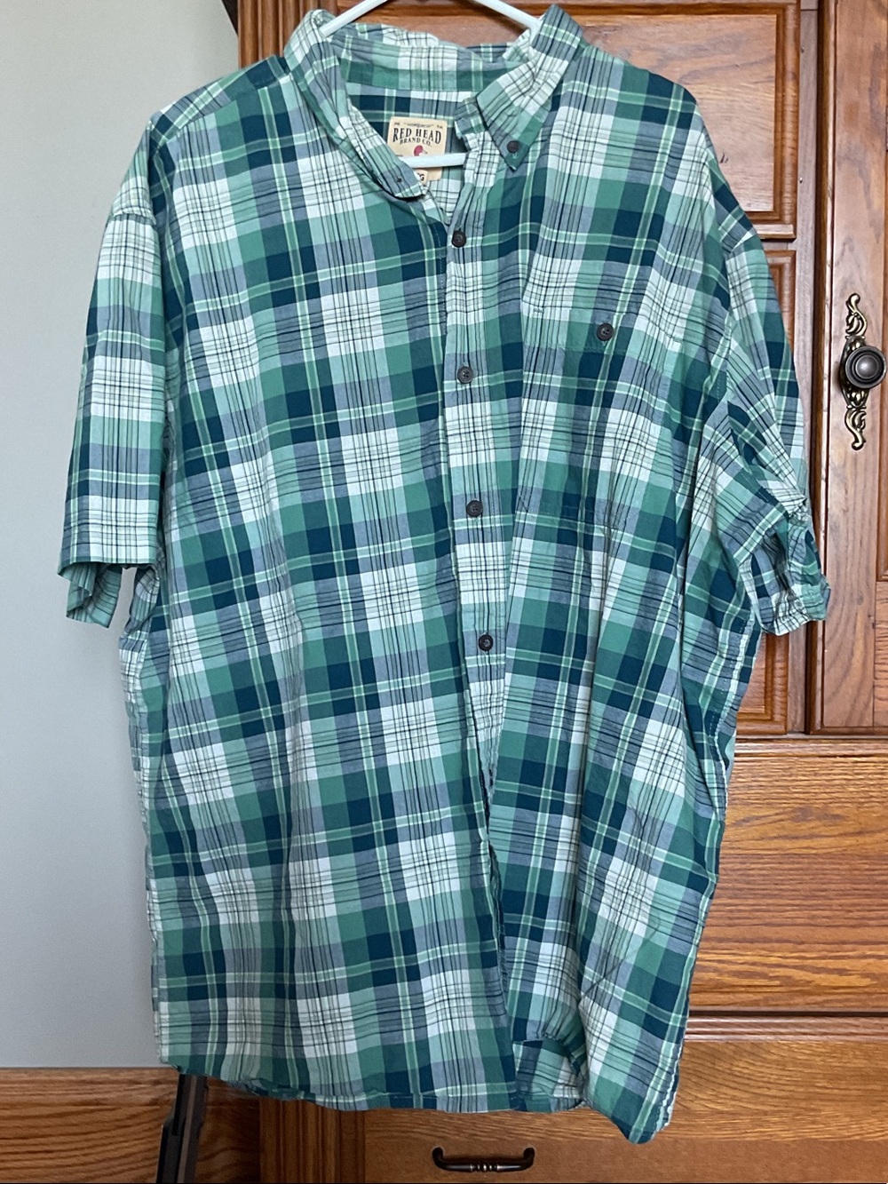 RedHead Teal, Green & Navy Plaid Short-Sleeve Button-Down Shirt